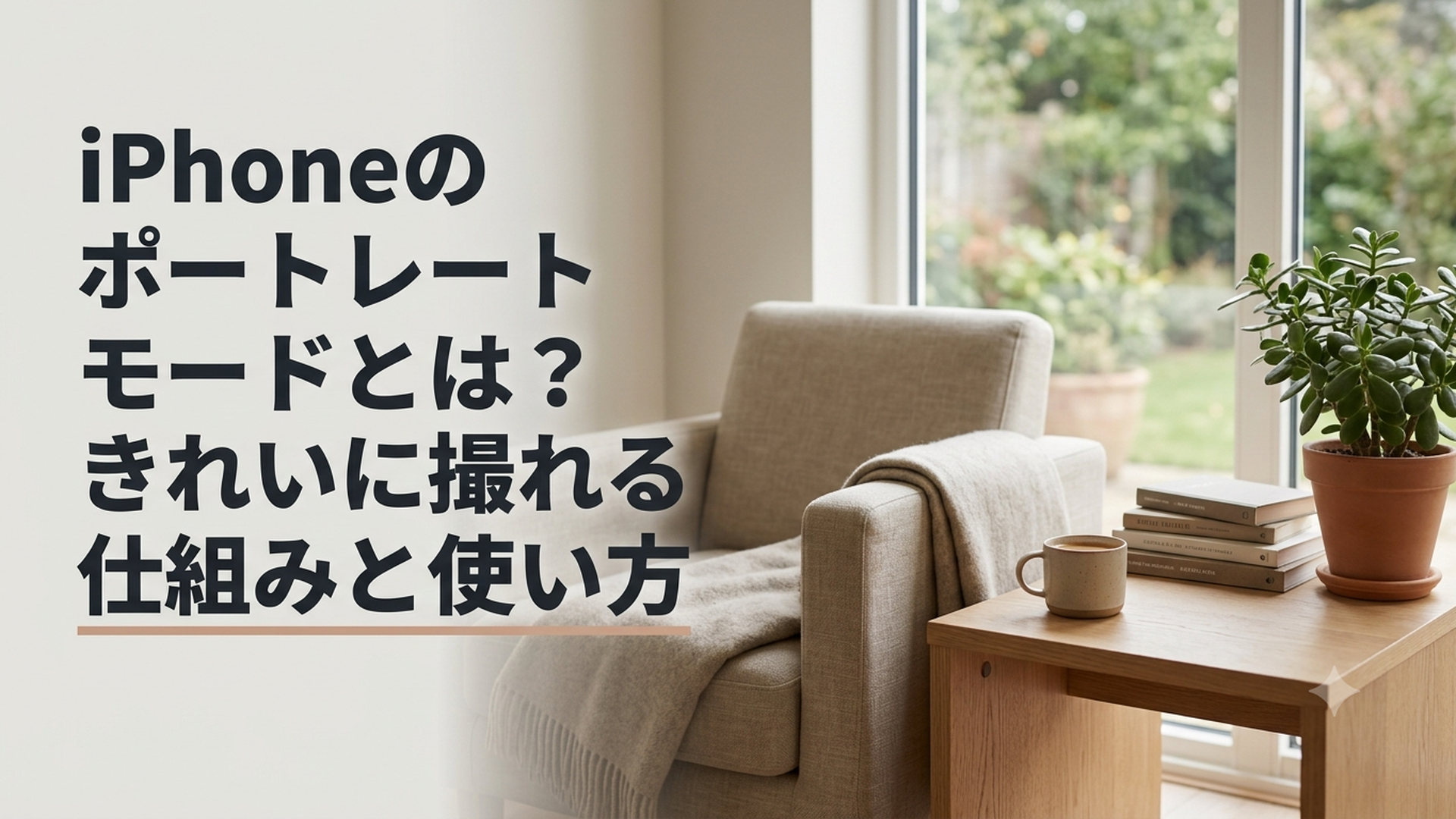 iPhoneのポートレートモードで人物を撮影し背景が美しくぼけている様子