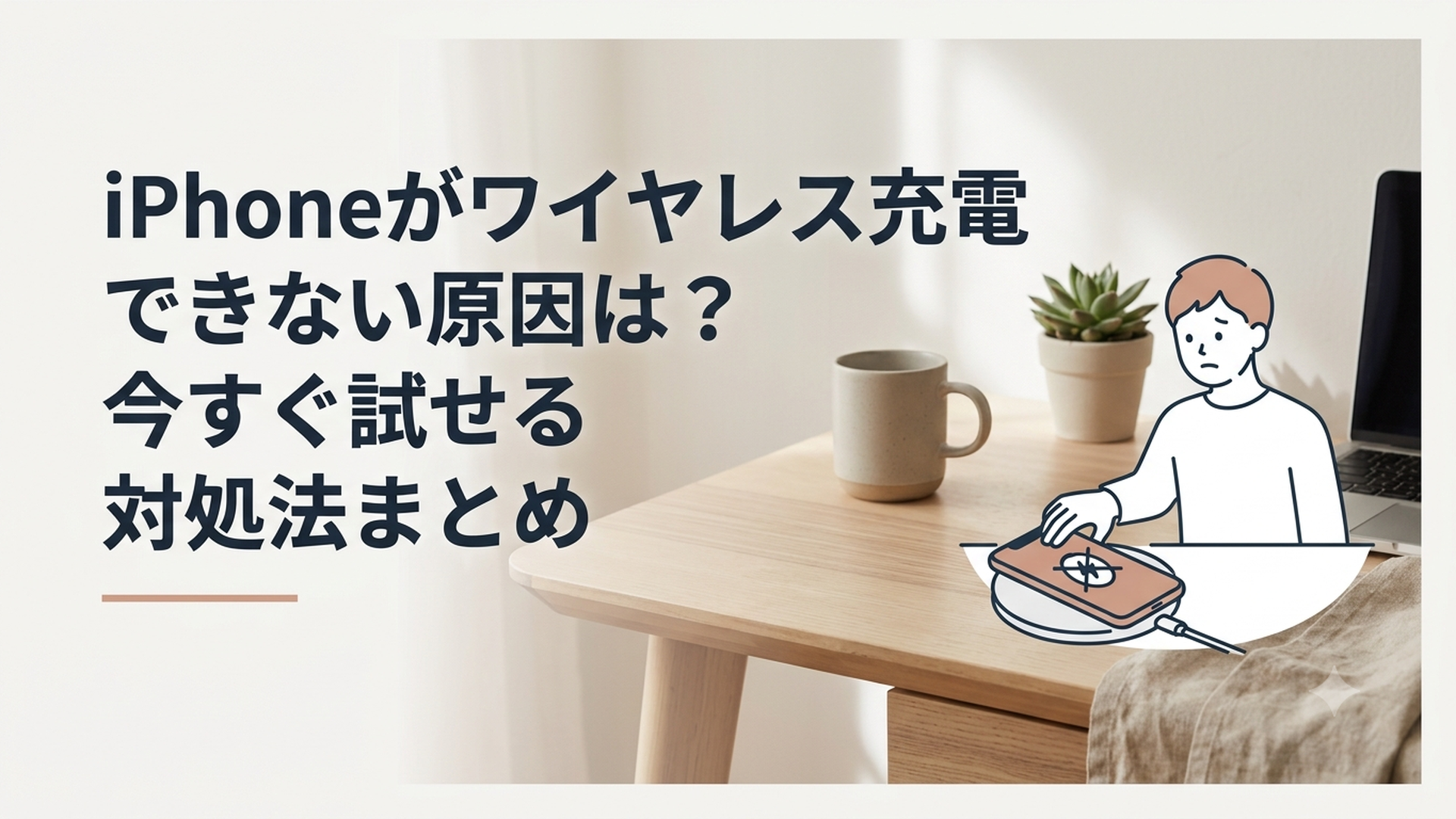ワイヤレス充電器に置いても充電されず困っているiPhoneユーザー