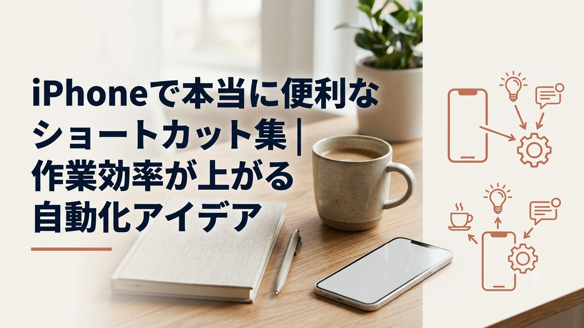 iPhoneのショートカットアプリで日常の操作を簡単に自動化している様子