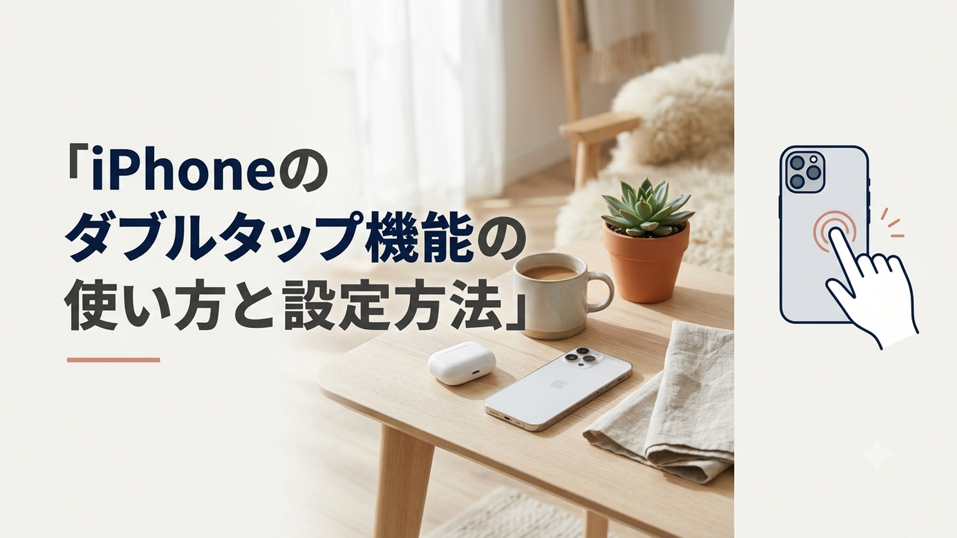 iPhoneの背面を指で2回タップして便利な機能を呼び出す様子