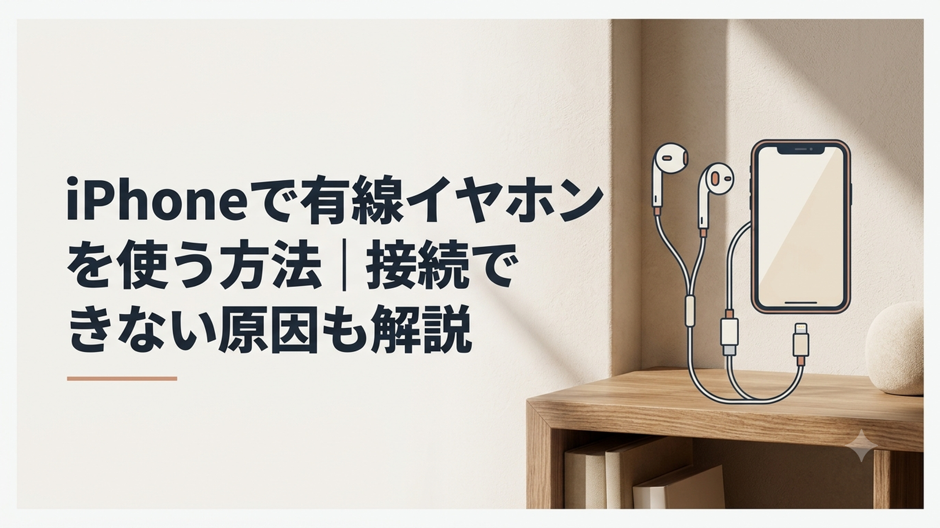 iPhoneのUSB-C端子とLightning端子に有線イヤホンを接続する様子