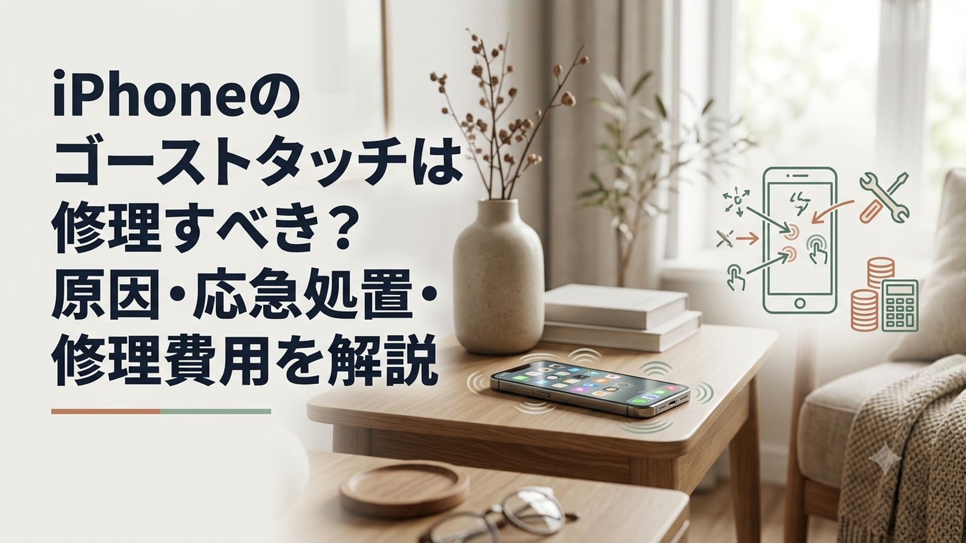 iPhoneのゴーストタッチは修理すべき？原因・応急処置・修理費用を解説