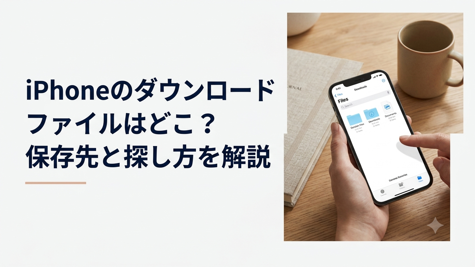 iPhoneのファイルアプリでダウンロードフォルダを探している様子