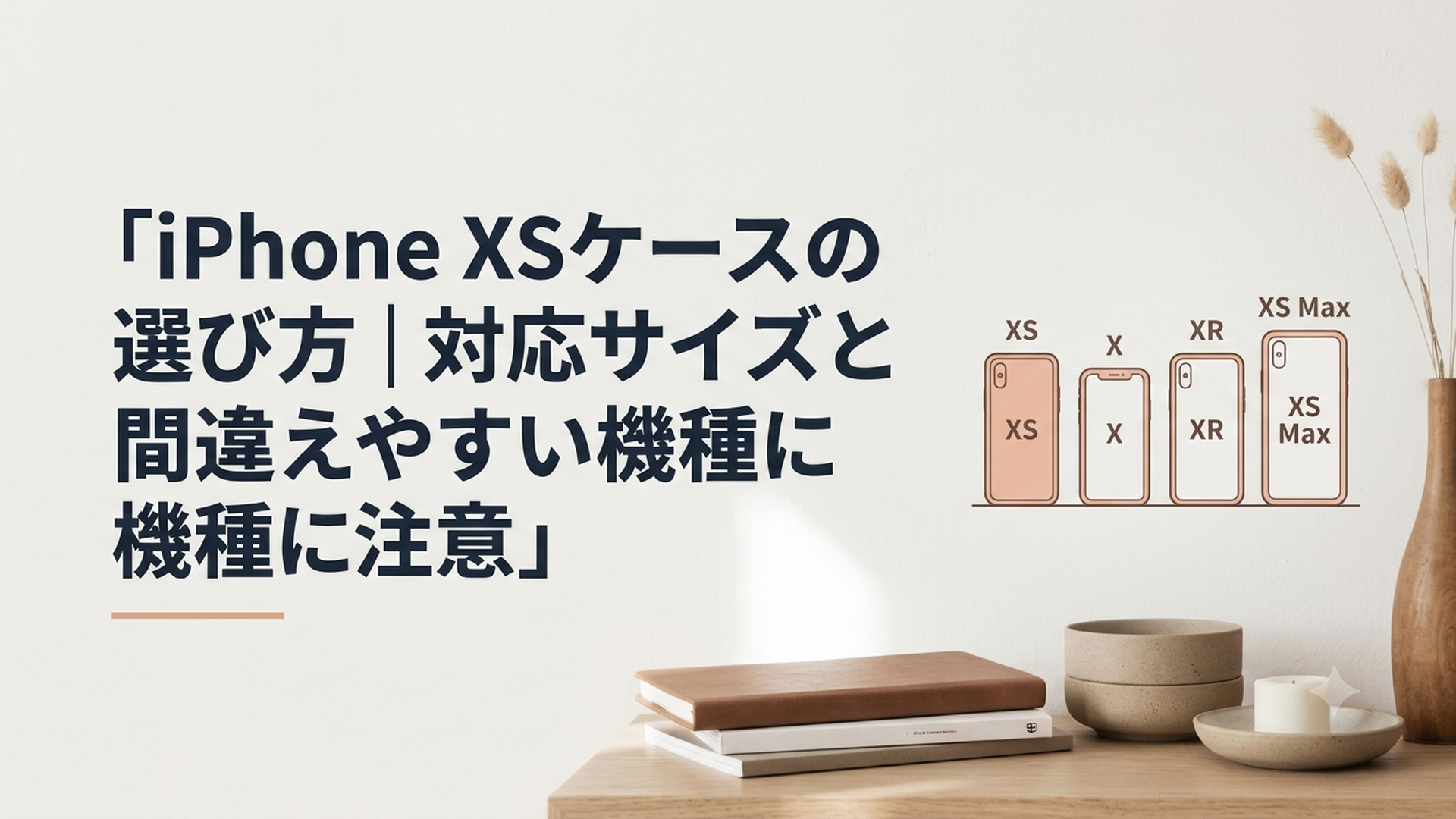 iPhone XSとX・XR・XS Maxの本体サイズを比べながら対応ケースを選んでいる様子