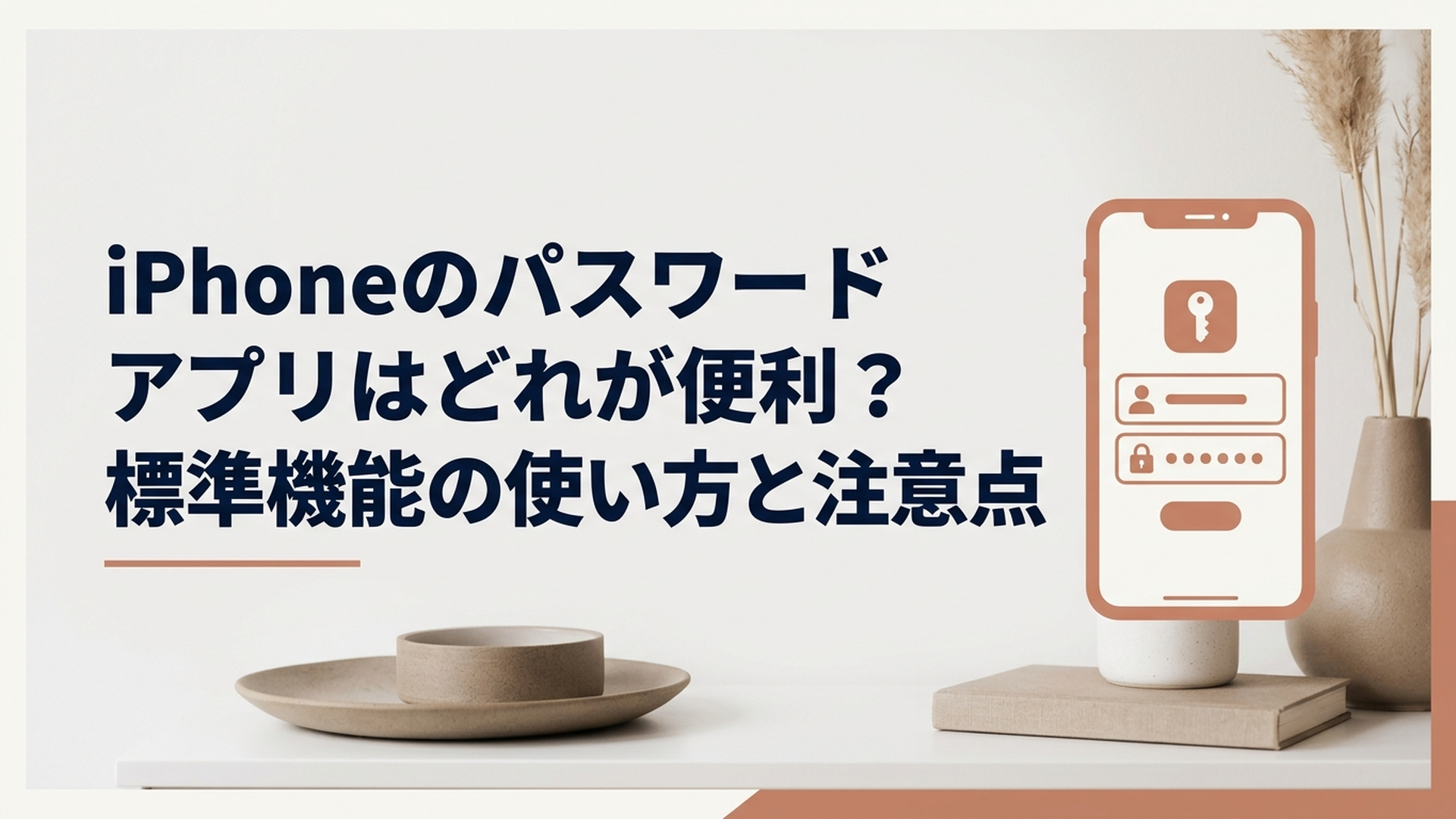 iPhone標準のパスワードアプリでログイン情報をまとめて管理するイメージ