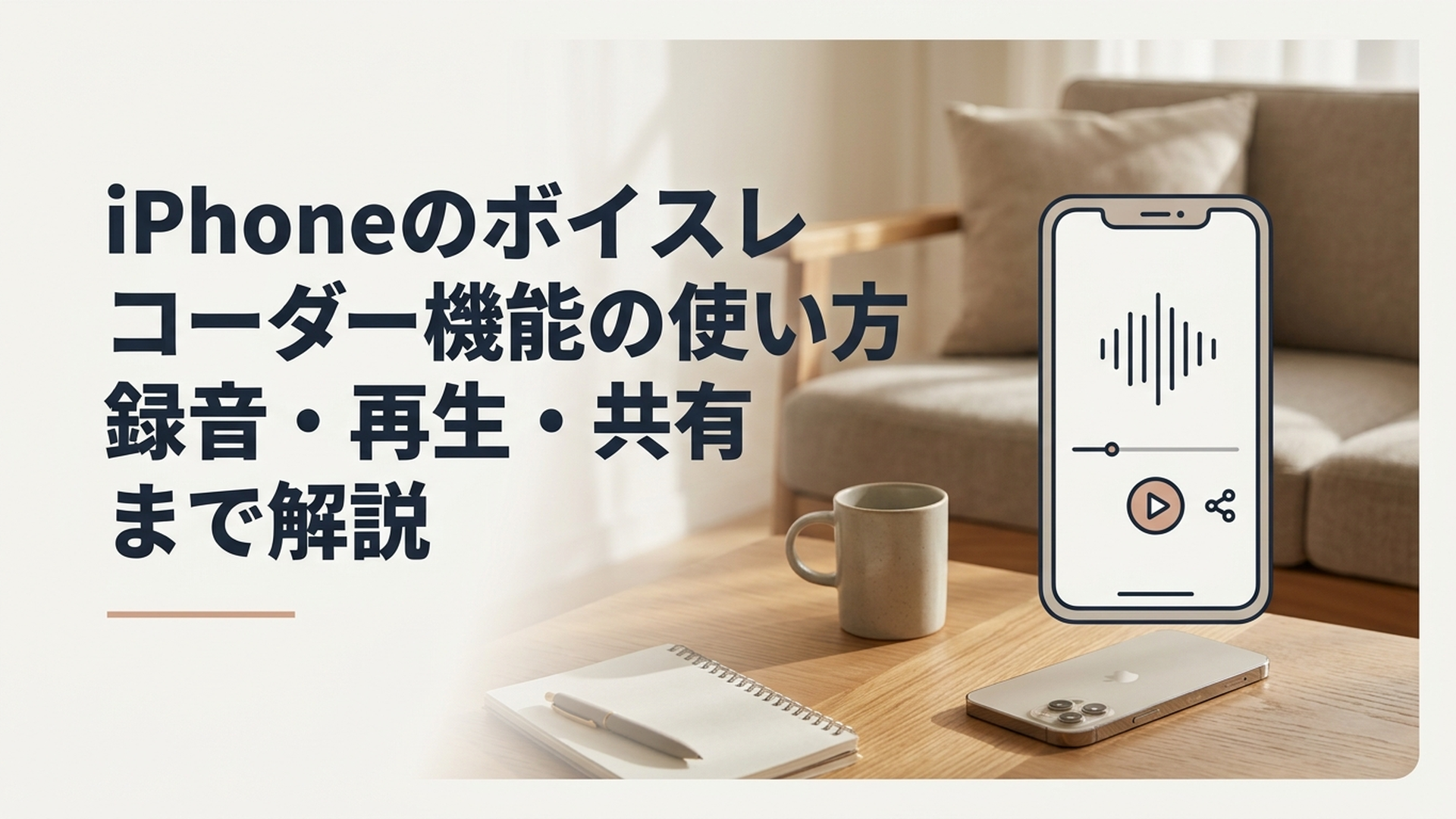 iPhoneのボイスレコーダー機能の使い方｜録音・再生・共有まで解説