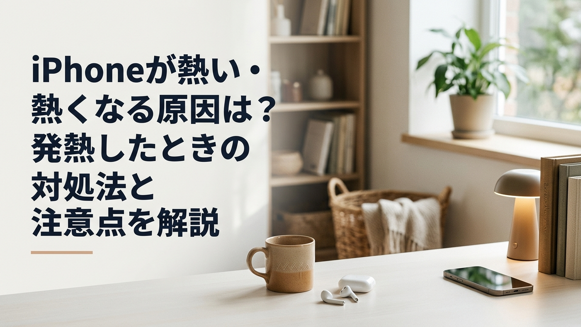 熱くなったiPhoneを心配そうに確認しながら安全な対処法を調べている様子