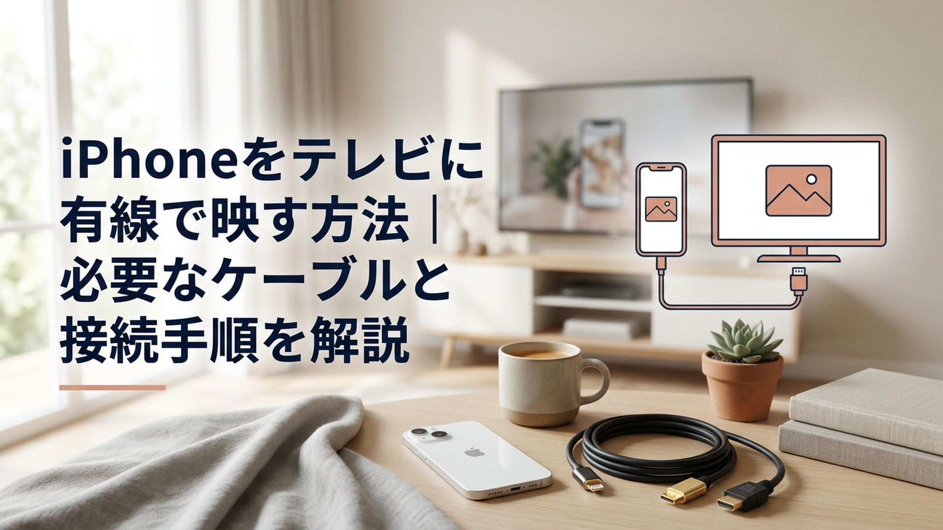 iPhoneをテレビに有線で映す方法｜必要なケーブルと接続手順を解説