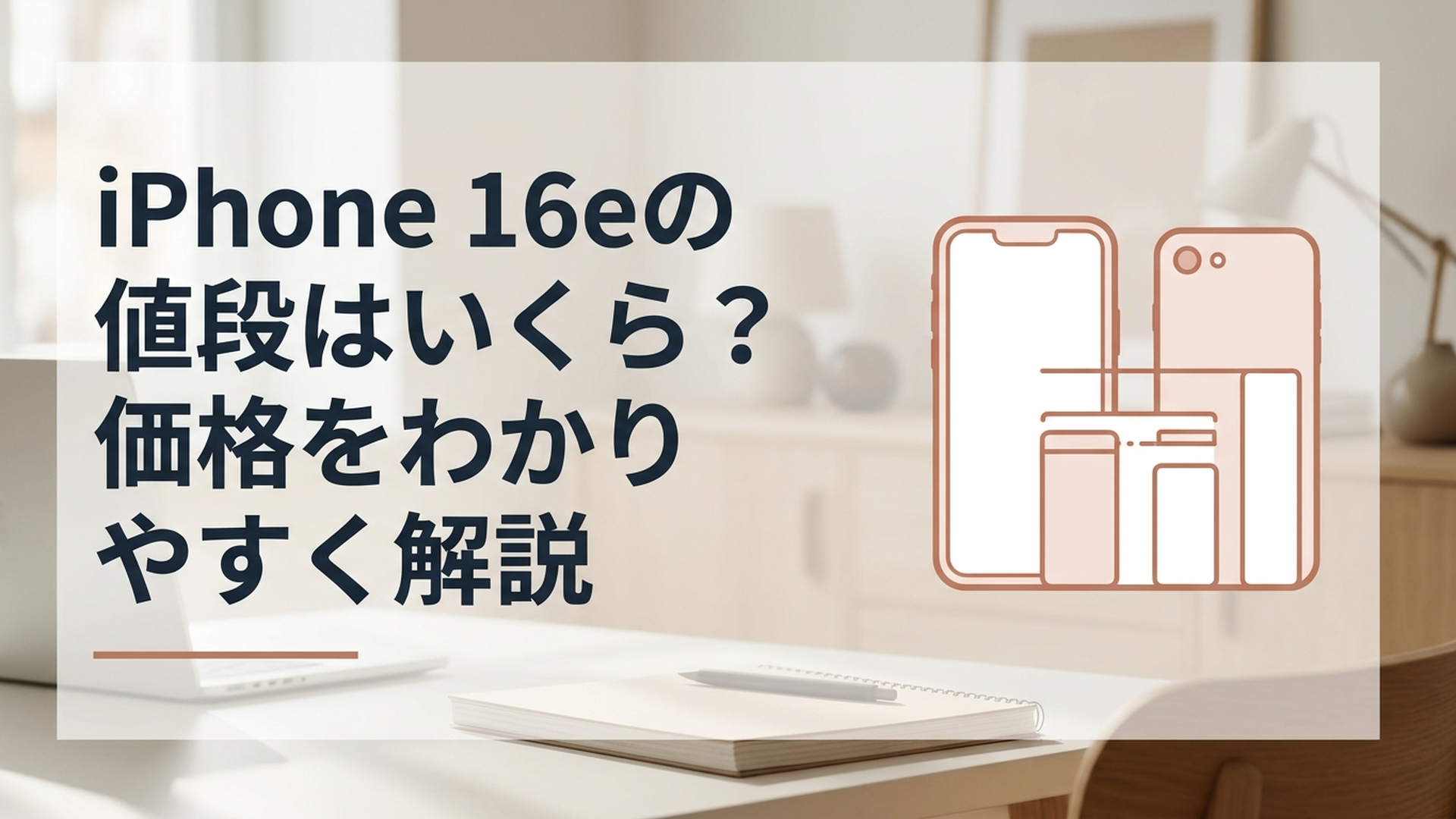 iPhone 16eの容量別価格とiPhone 16との値段の違いを確認するイメージ