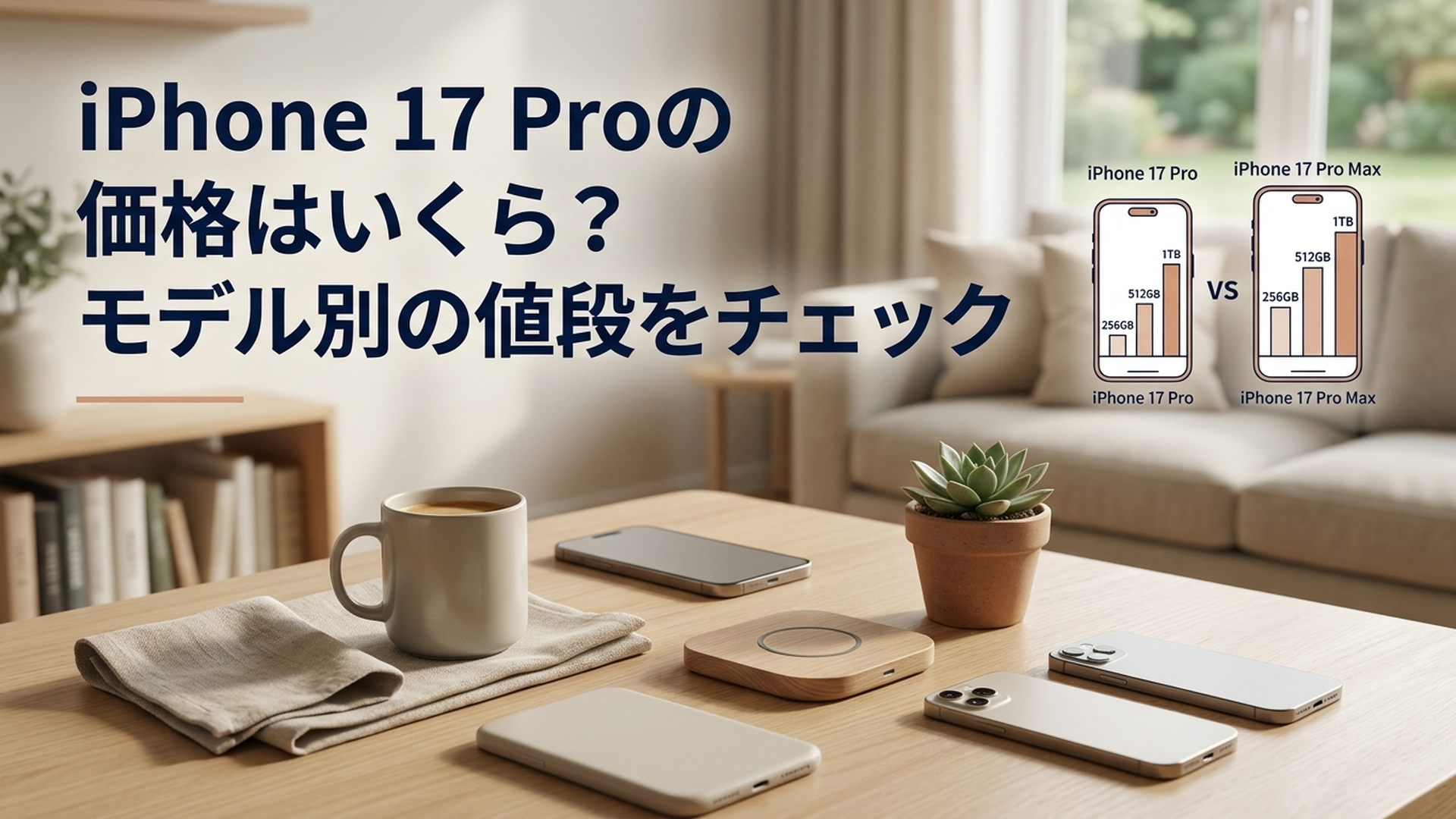 iPhone 17 ProとPro Maxの容量別価格を比較している様子