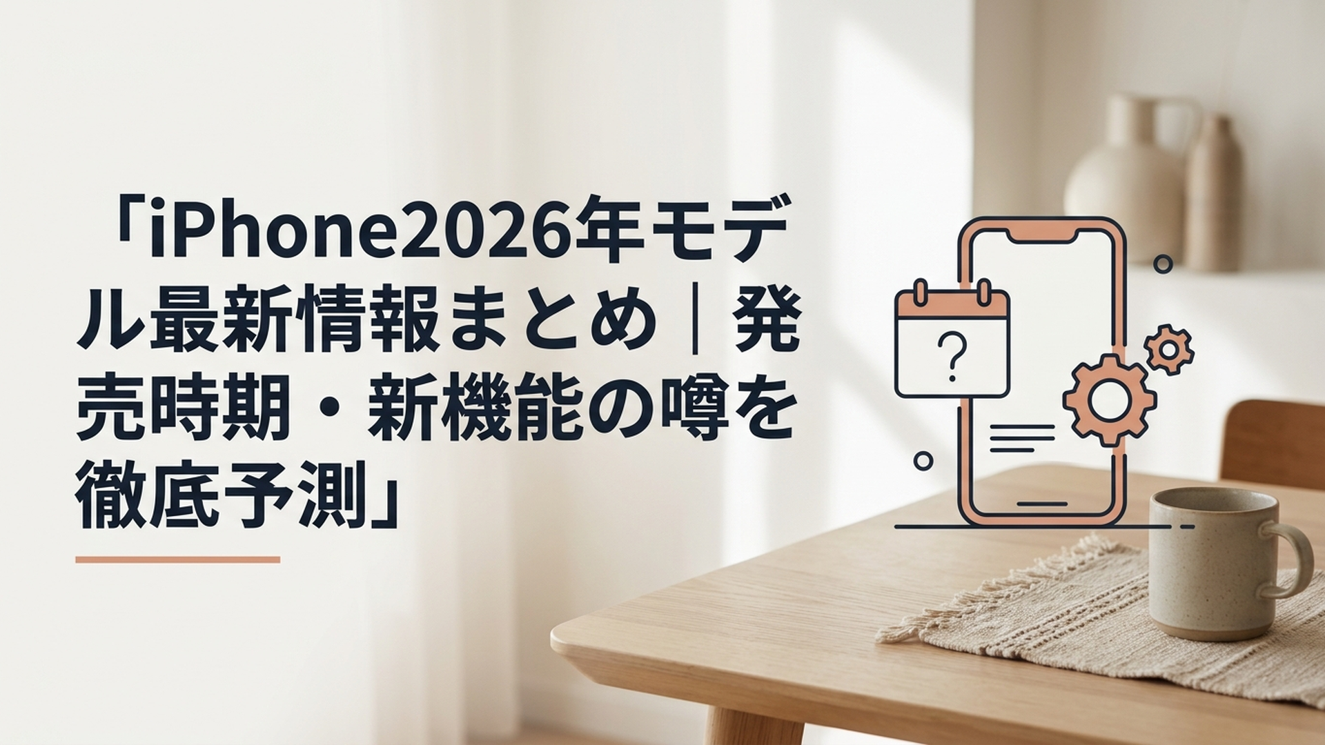 iPhone2026年モデル最新情報まとめ｜発売時期・新機能の噂を徹底予測